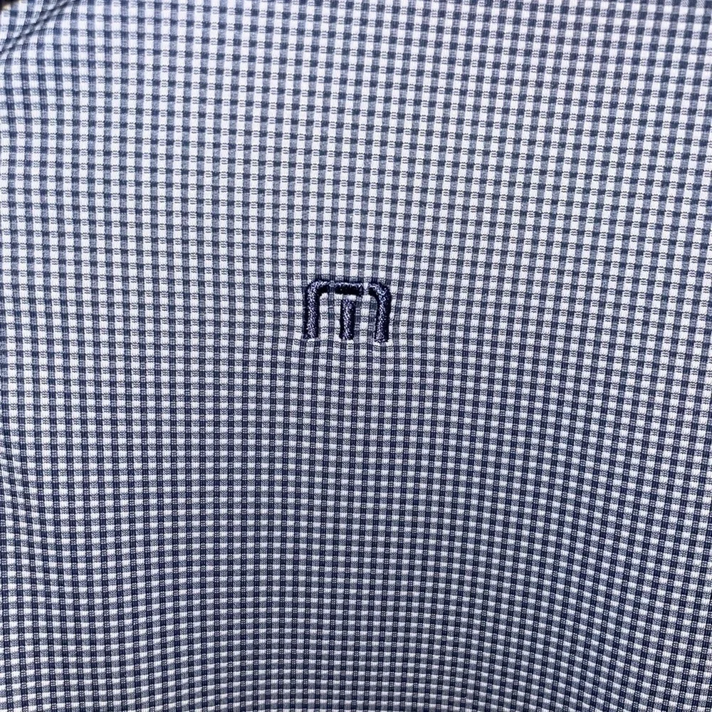 Travis Matthew Blue‎ Checkered Golf Polo Shirt Size Large
